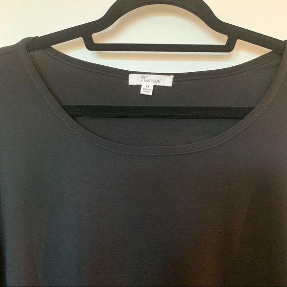 Womens Plus Size 89th & Madison Black Tee Blouse 2X - Picture 6 of 11